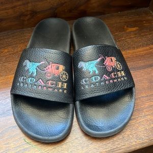 Coach black slides